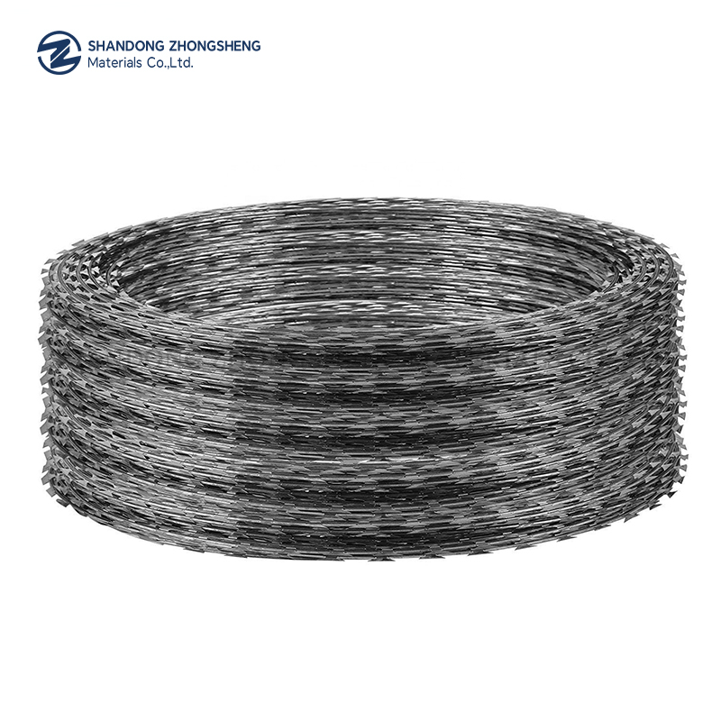 Multi - purpose 10 kg galvanized concertina razor blade barbed wire fence