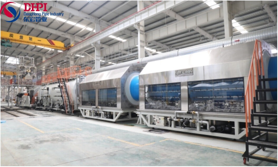 Donghong 's large caliber high-performance PVC pipe production line successfully tested