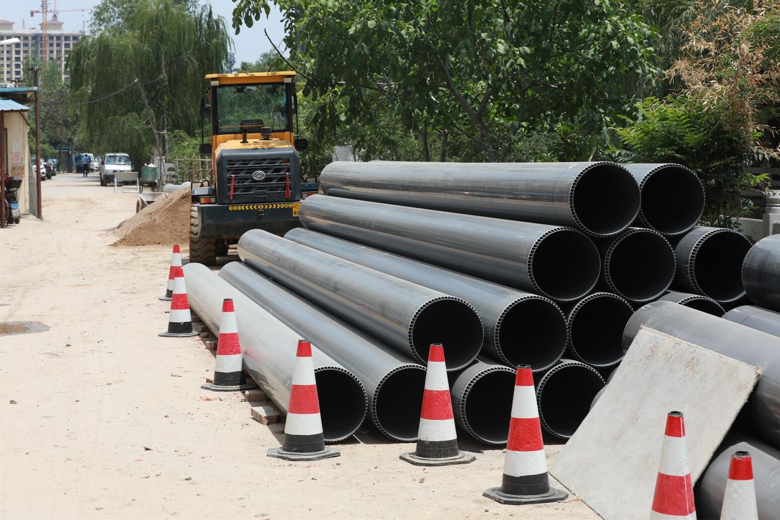 PVC-U double-layer axial hollow wall pipe - Weishan County urban rain and pollution diversion reconstruction project