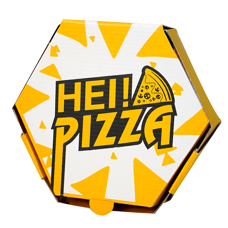 Insulated pizza box (matte film, regular hexagon, aluminum film inside)