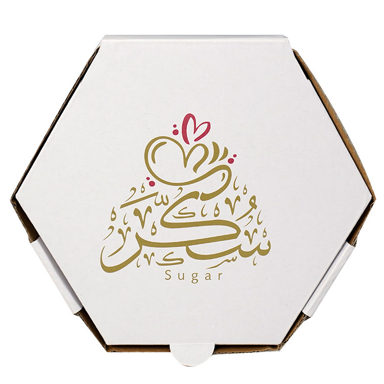 Pizza box (matte film, regular hexagon)