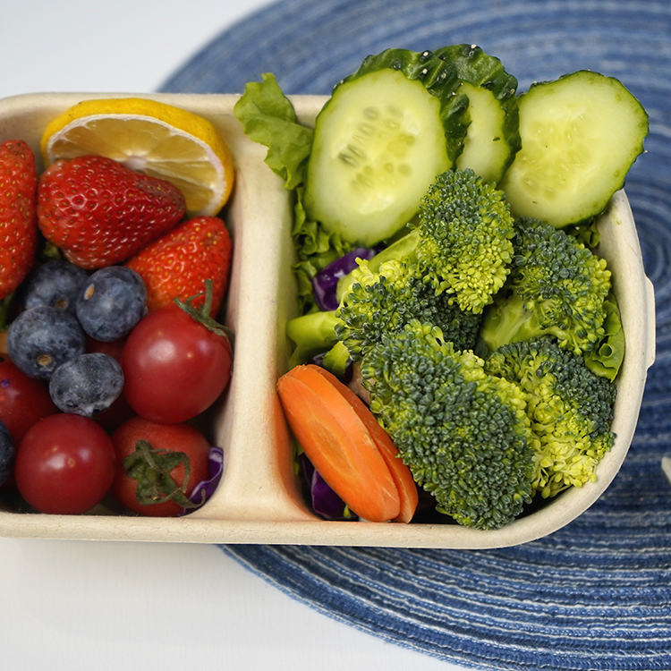 double compartment salad box