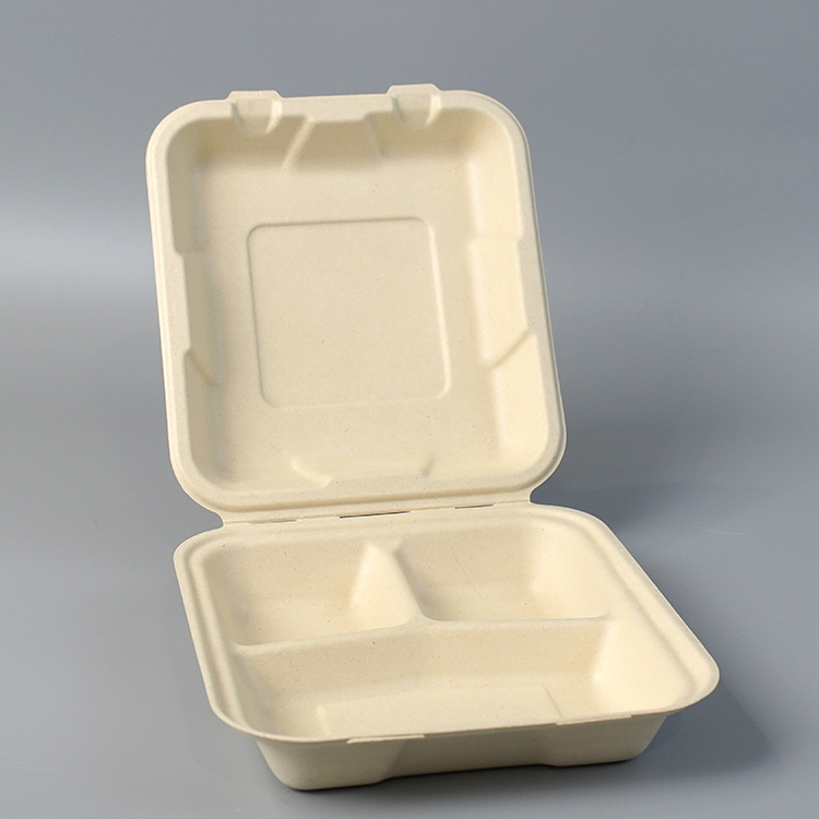 Natural color three-compartment lock box