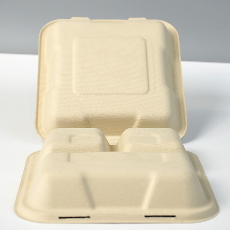 Natural color three-compartment lock box