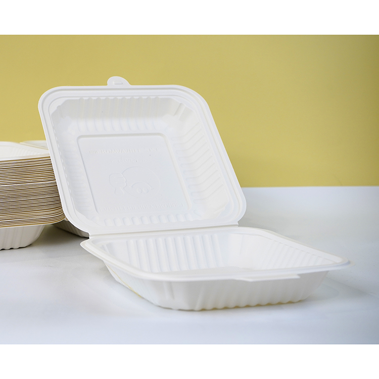 One-piece lunch box single compartment