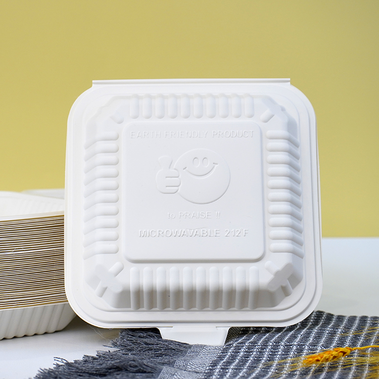 One-piece lunch box single compartment