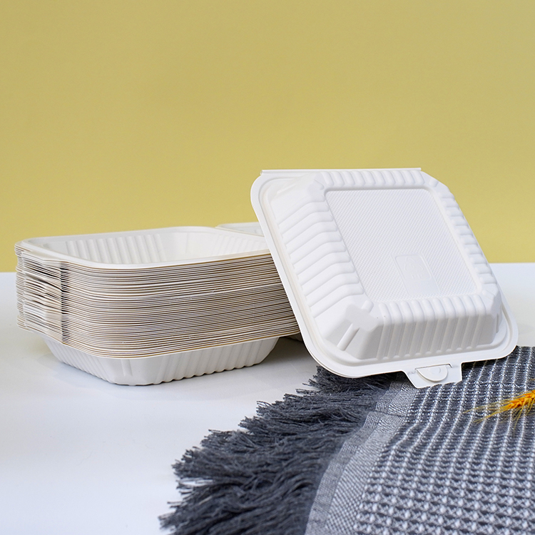 One-piece lunch box single compartment