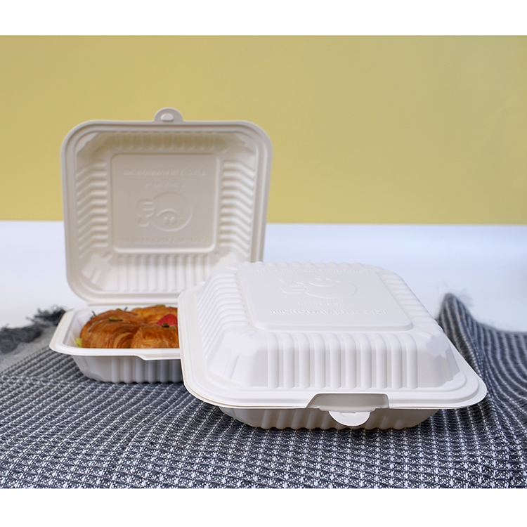One-piece lunch box single compartment