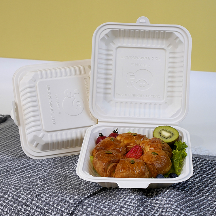 One-piece lunch box single compartment