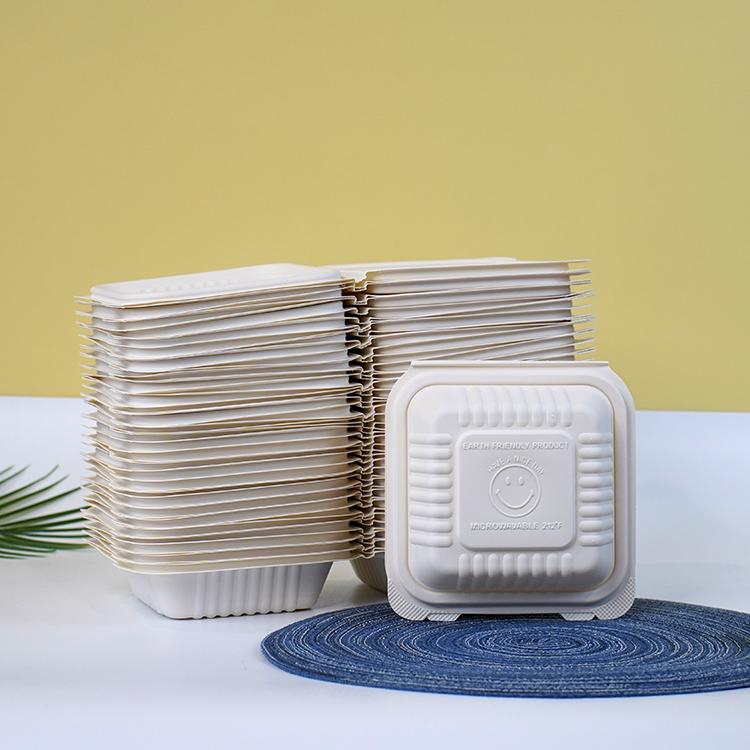 One-piece lunch box single compartment