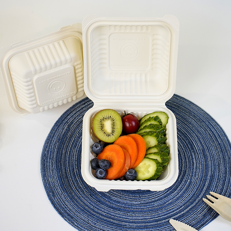 One-piece lunch box single compartment