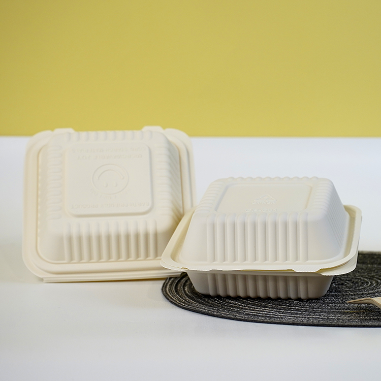 One-piece lunch box single compartment