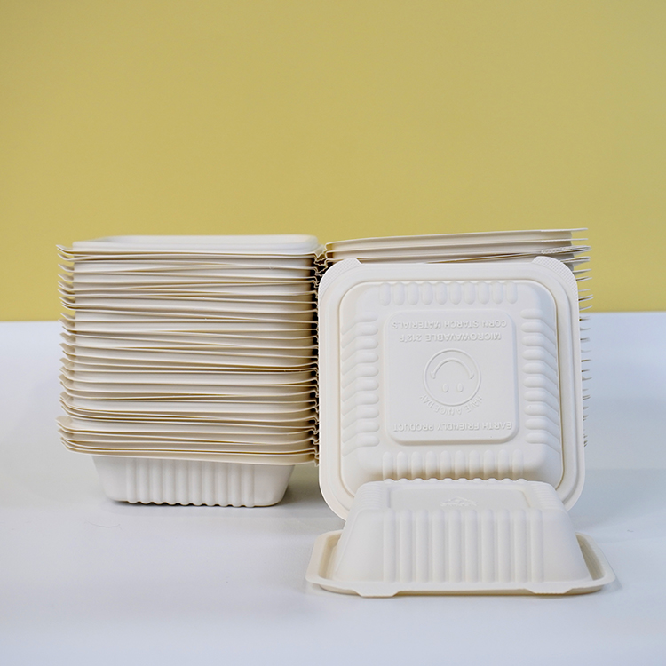 One-piece lunch box single compartment