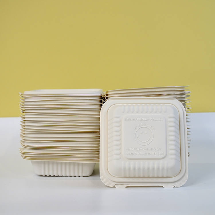 One-piece lunch box single compartment