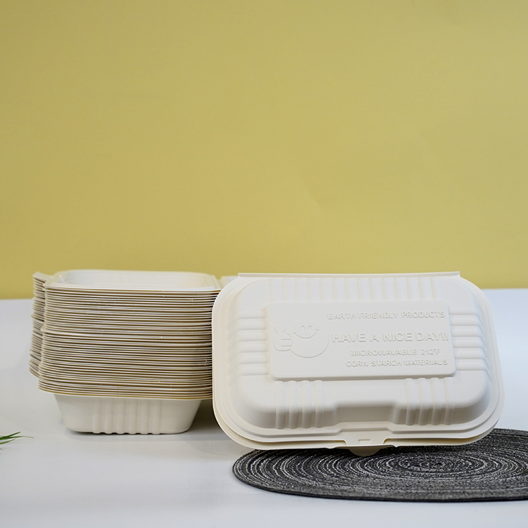 One-piece lunch box with double compartments