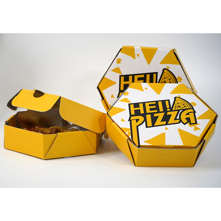 Insulated pizza box (matte film, regular hexagon, aluminum film inside)