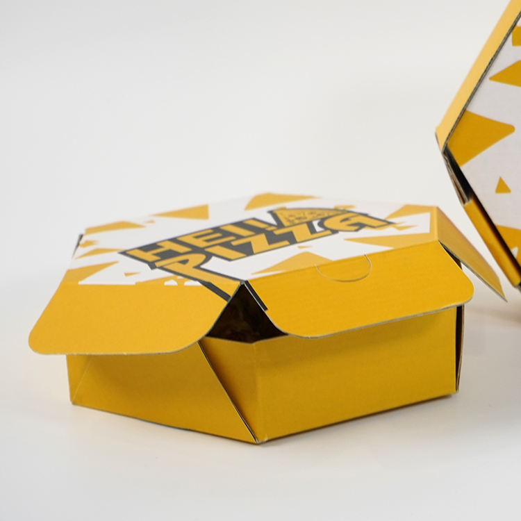 Insulated pizza box (matte film, regular hexagon, aluminum film inside)