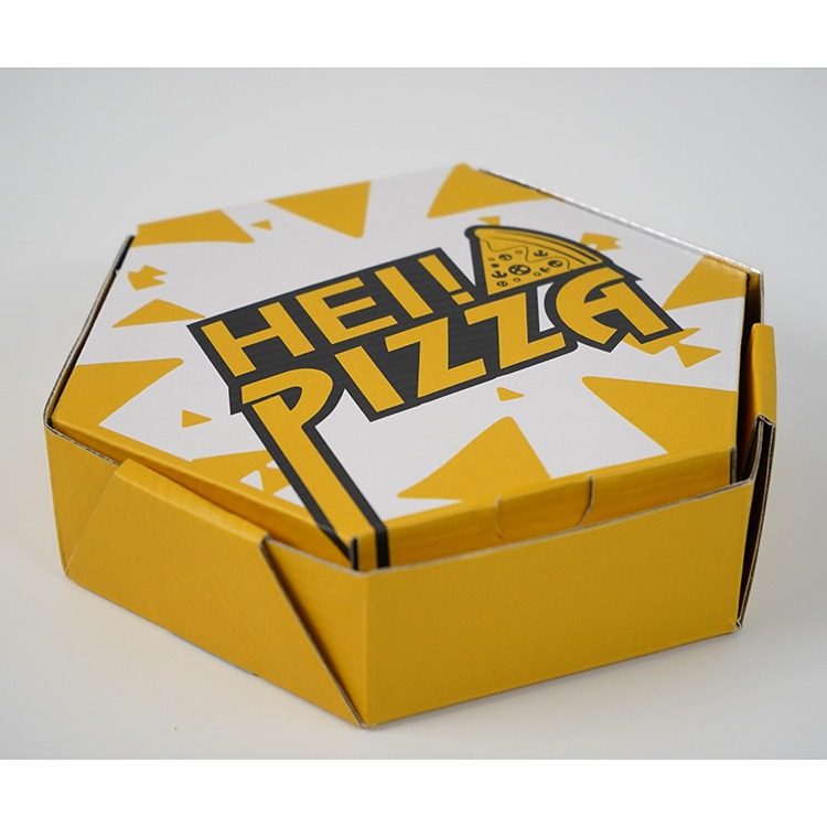 Insulated pizza box (matte film, regular hexagon, aluminum film inside)