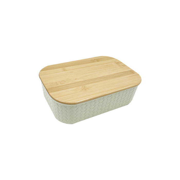 Plastic Storage Box Bins with Bamboo Lid PLAB001-PB