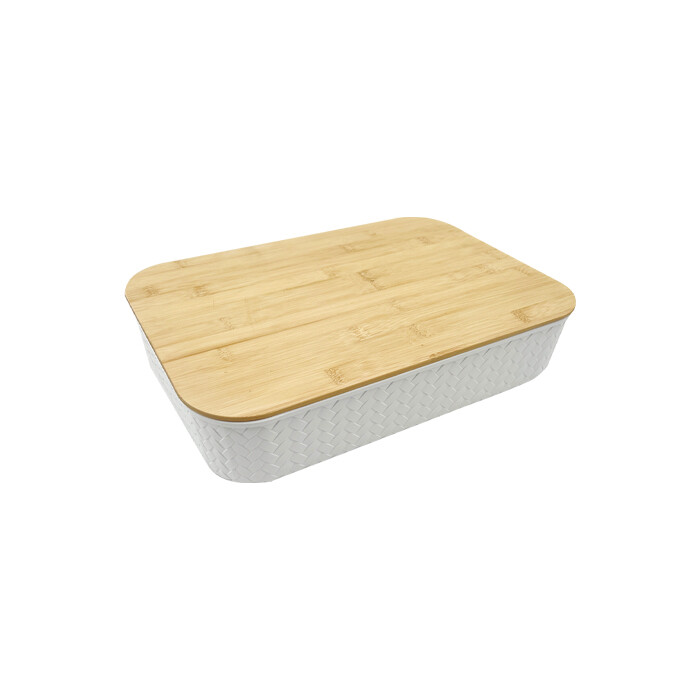 Plastic Storage Box Bins with Bamboo Lid PLAB002-PB