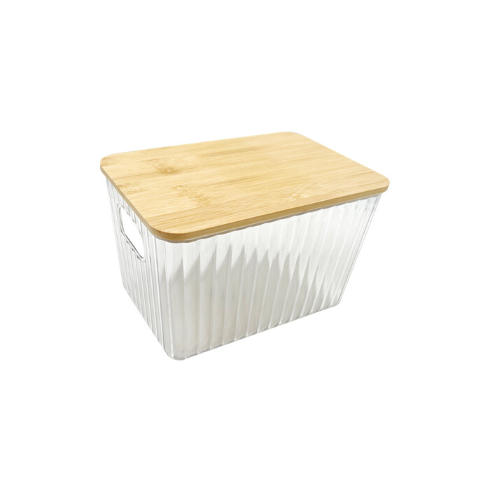 Plastic Storage Box Bins with Bamboo Lid PLAB007-PB