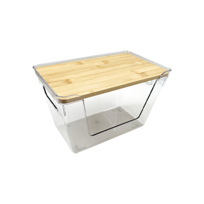 Plastic Storage Box Bins with Bamboo Lid PLAB012-PB