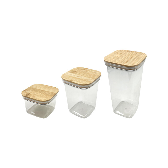 Plastic Jar with Bamboo Lid for Flour & Pasta PLAB013-PB