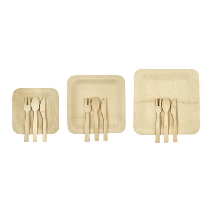 Bamboo Plate with Cutlery BAP002-BA