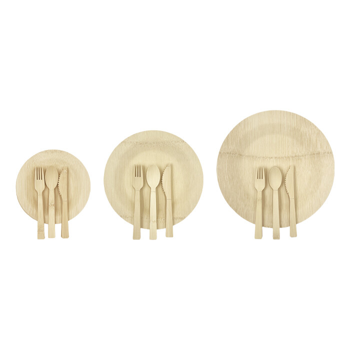 Bamboo Plate with Cutlery BAP001-BA