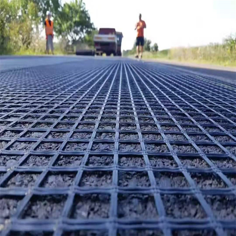 High and stable tensile strength 100-100kn driveway fiberglass geogrid