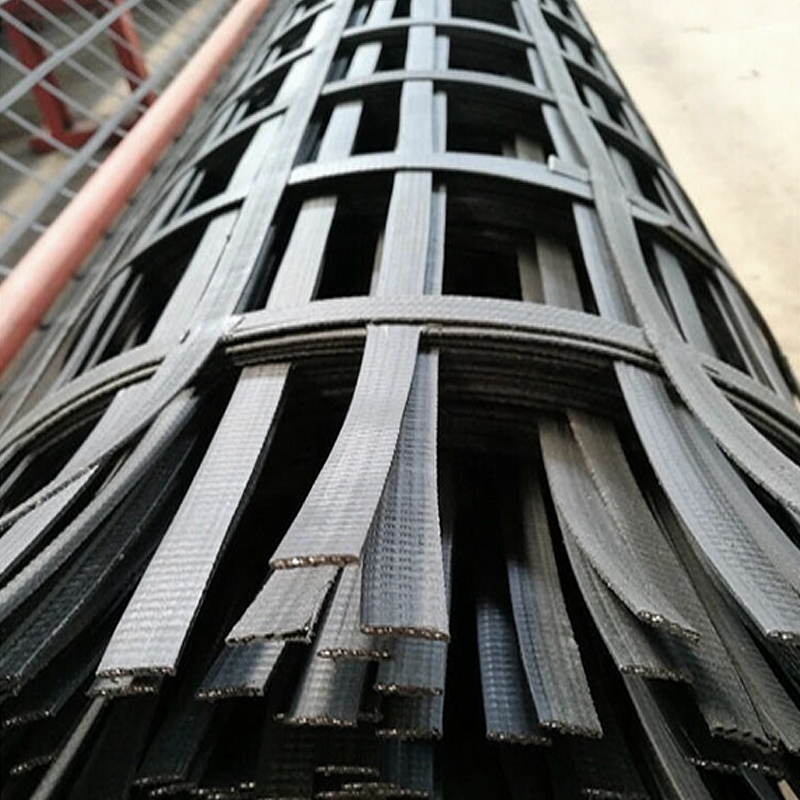 Factory price steel plastic geogrid 60kn for road construction