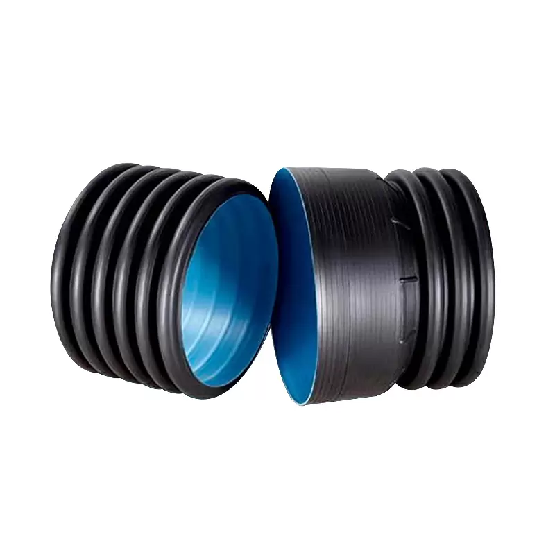 Blue double wall SN4 cheap sewer corrugated pipe high quality hdpe pipe pe drainage pipe