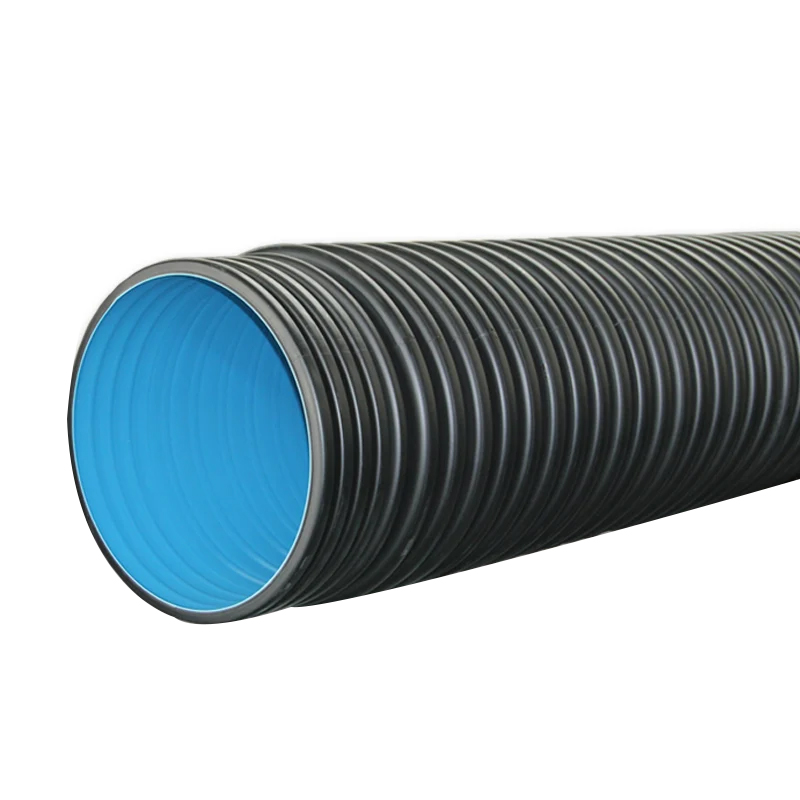Socket Joint Plastic PE100 SN8 200MM pe drainage pipe HDPE Double Wall Corrugated Pipe