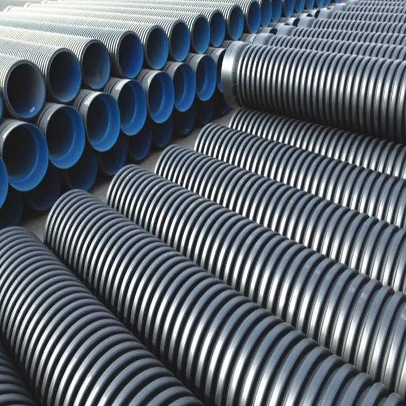 Hdpe double wall corrugated pipe SN8 600mm PE100 200mm pe drainage pipe