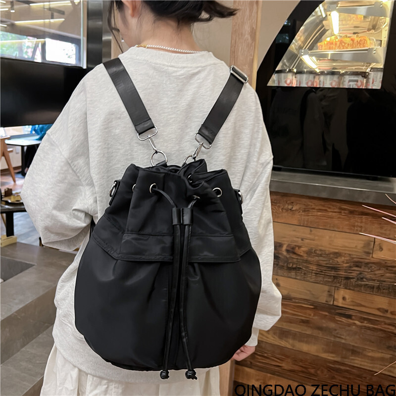 巾着　納め　大容量　4way掛け　ナイロン　防水機能　レディースバッグ