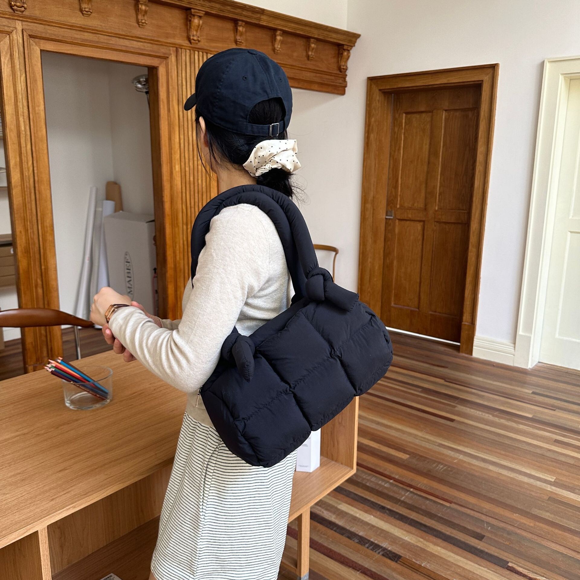 多用途ハンドバッグトートショルダーバッグ女の子女性スクールバッグナイロンバッグキルティング