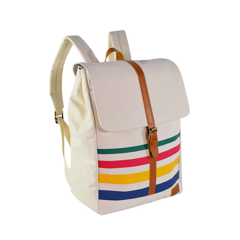 12アンス　帆布　バックパック　ファッションラップリュックサック　プリント　学生バッグ