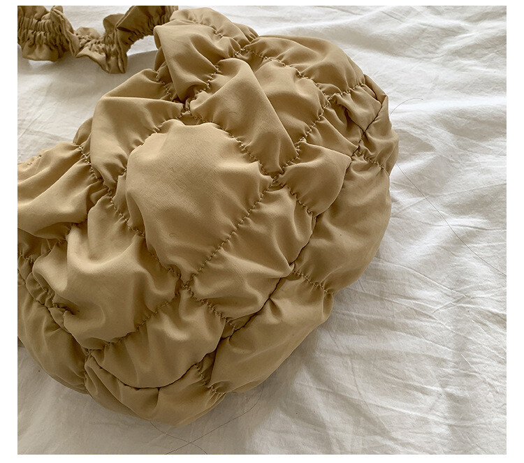 2025　新品　ギャザー　ソリッドカラー　ワンショルダーバッグ　大容量　ナイロン　ギョーザ　OEM　バッグ