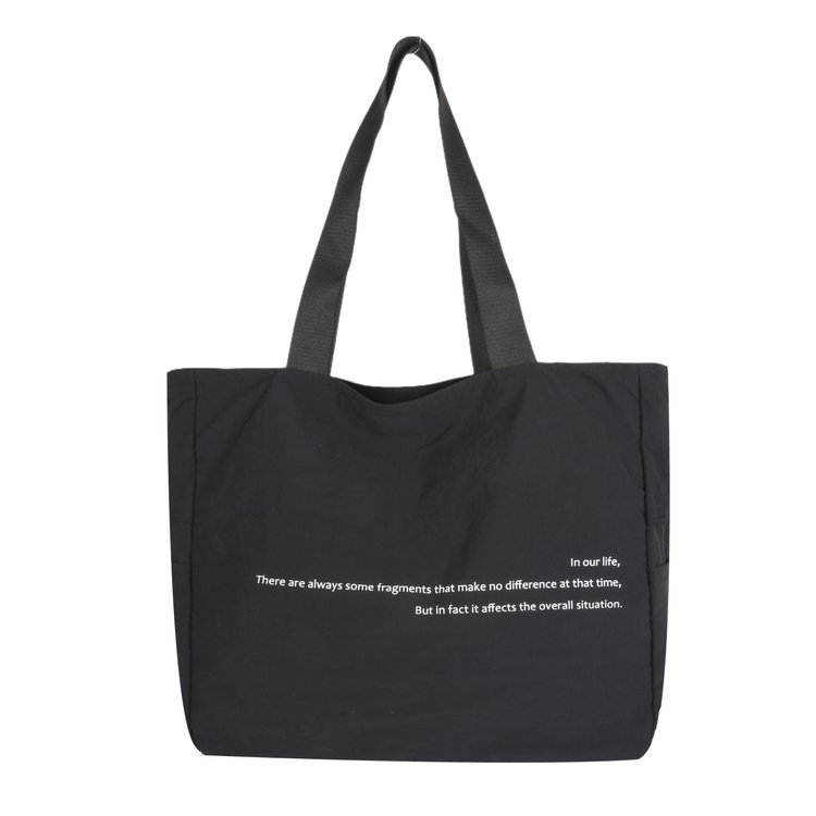 文字プリント　防水　手提げバッグ　ユニセックス　男女問わず　大容量　通勤　カジュアル
