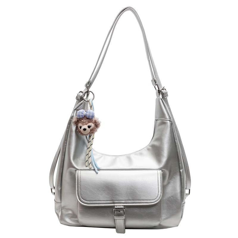 2025　新作　韓国風　手提げ&リュック　2way　光沢あり　ショルダーバッグ　