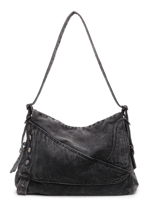 デニムの大容量バッグ レディース 2025新作 カジュアルなショルダーバッグ 斜めがけバッグ 通勤トートバッグ