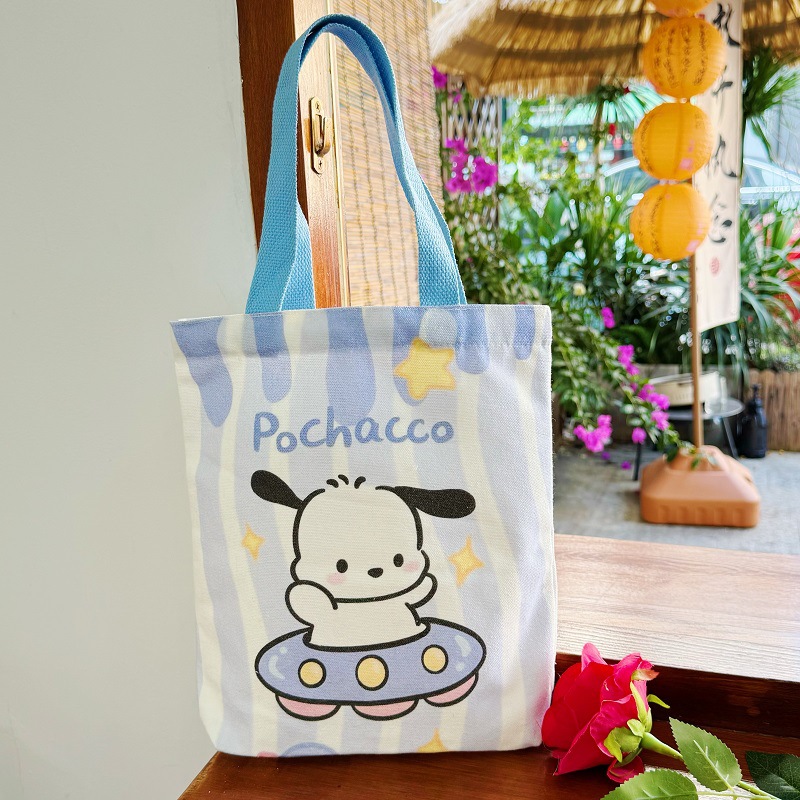 キャラクター 和風 ミニ手提げバッグ かわいい キャンバス お弁当袋 通学 レディース 小さめトートバッグ
