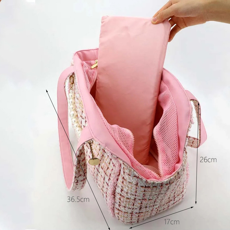 高級手提げペットキャリー　気品ある女性用　通気性小型犬移動キャリー　旅行携帯用キャットバッグ