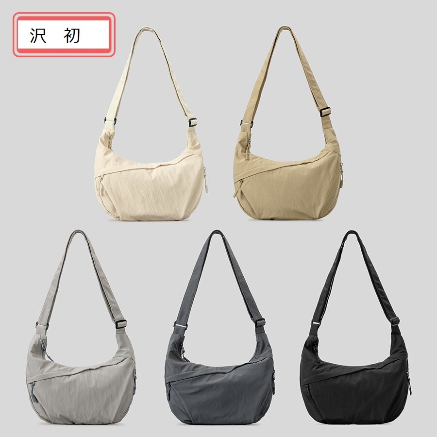 新作 レディース カジュアルスポーツ 軽量斜めがけバッグ キャンバストート 半月型餃子包み 大容量ショルダーバッグ