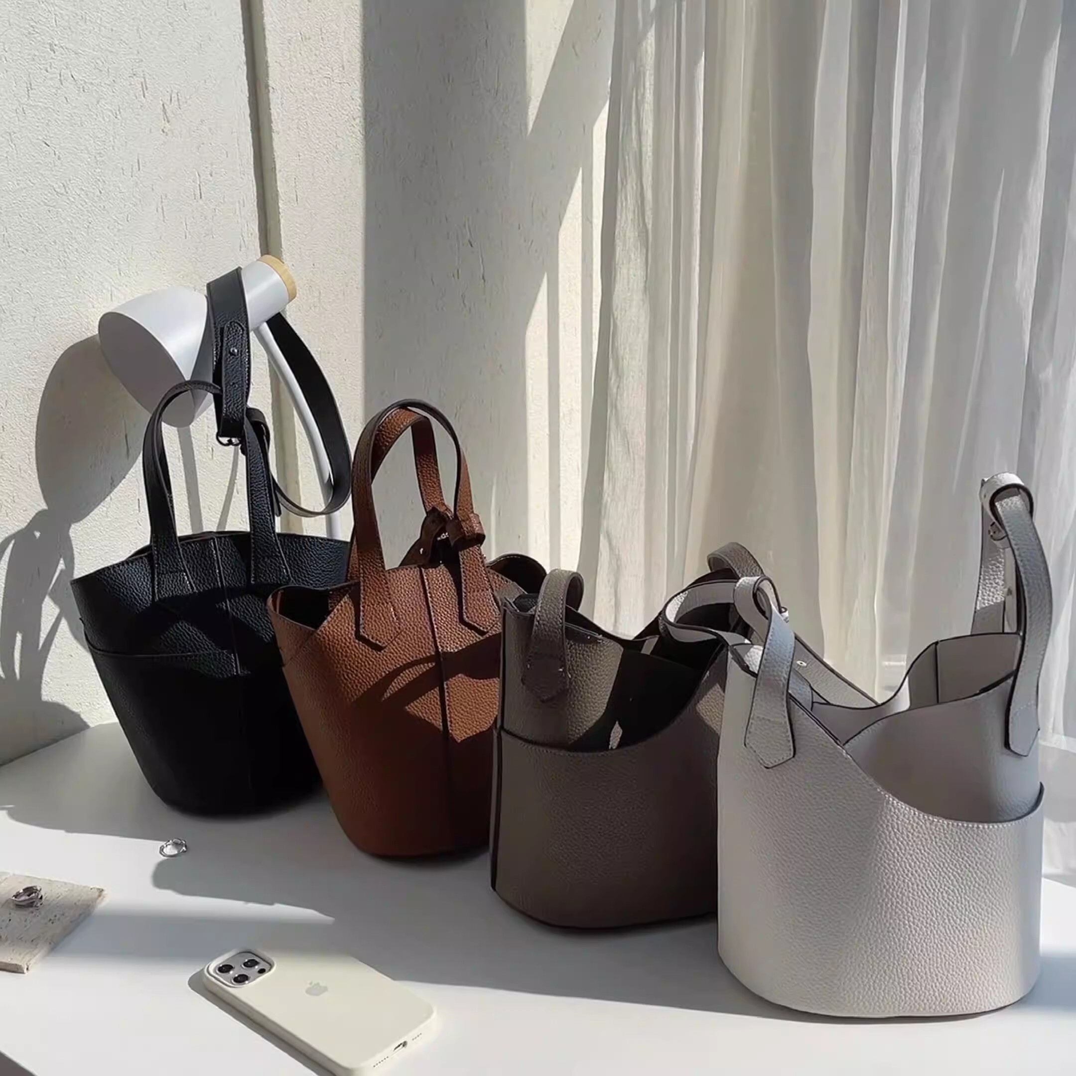 韓国風バッグ レディース ショルダーバッグ/斜め掛けバッグ 大容量 女性用 トートバッグ 調PUバケツバッグ