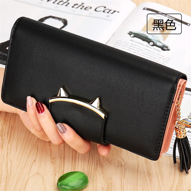 長財布レディース 猫耳 開閉 可愛い