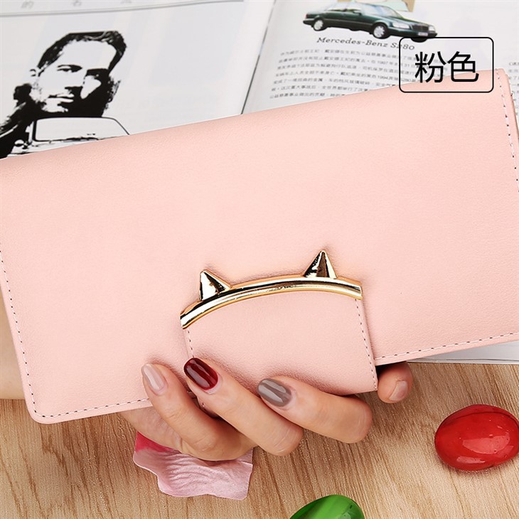 長財布レディース 猫耳 開閉 可愛い