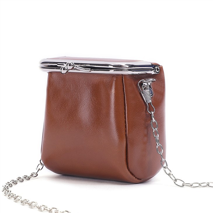 本革牛革 がま口小銭入れ 小物 財布 ヴィンテージ ショルダー手提げ ちょっとだけ出掛け