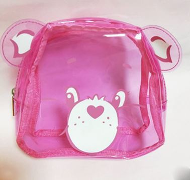 可愛い日本少女風収納バッグ透明pvc化粧ポーチ