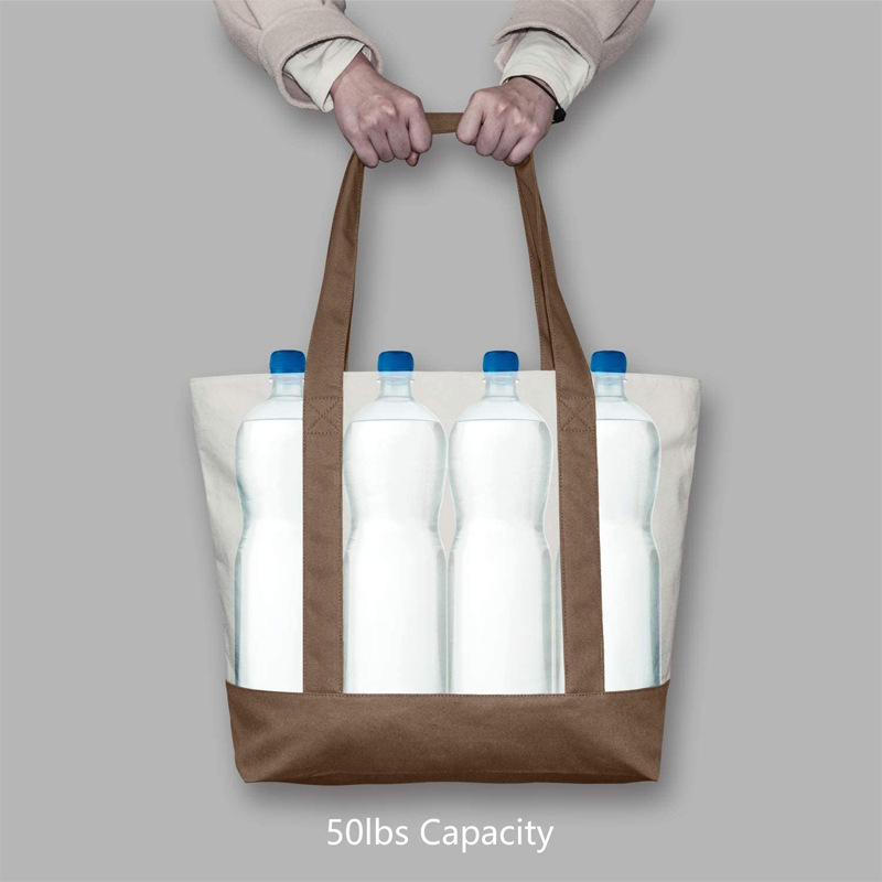 ベーシックスタンダード キャンバス コットン ショルダー トートバッグ 　特大容量